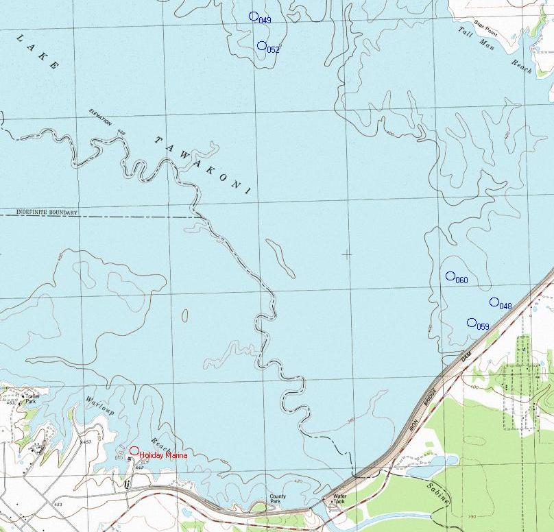 Lake Tawakoni Map - South