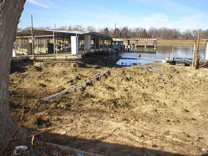 Boat houses on dry land